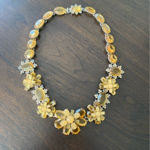 Banana Republic floral yellow gold flower jewel statement necklace